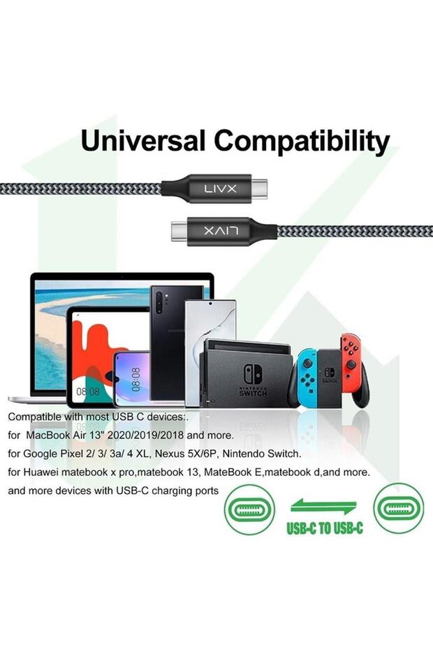 Action Thunderbolt 4 Type C 100 W PD Şarj 3 Metre 40 Gbps Veri ve Görüntü Aktarım Kablosu - 6