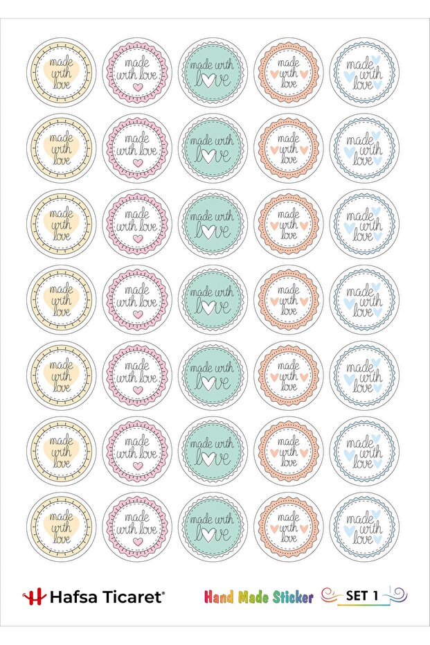 Hand Made Label 70 Pieces (2 Pages in A4 size)
