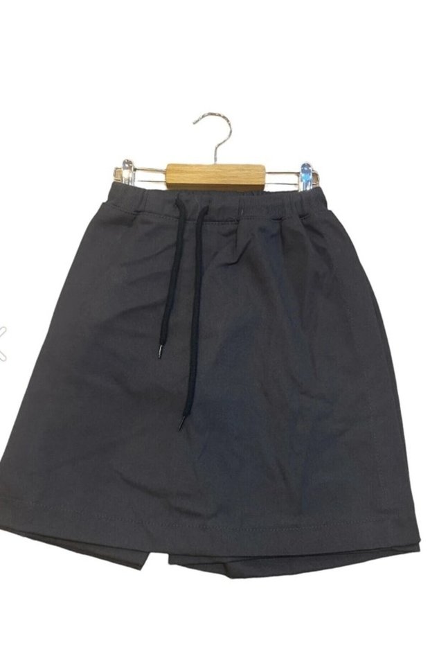 Girl's Back to School Waist Rubber Ribbed Waist Shorts Skirt
