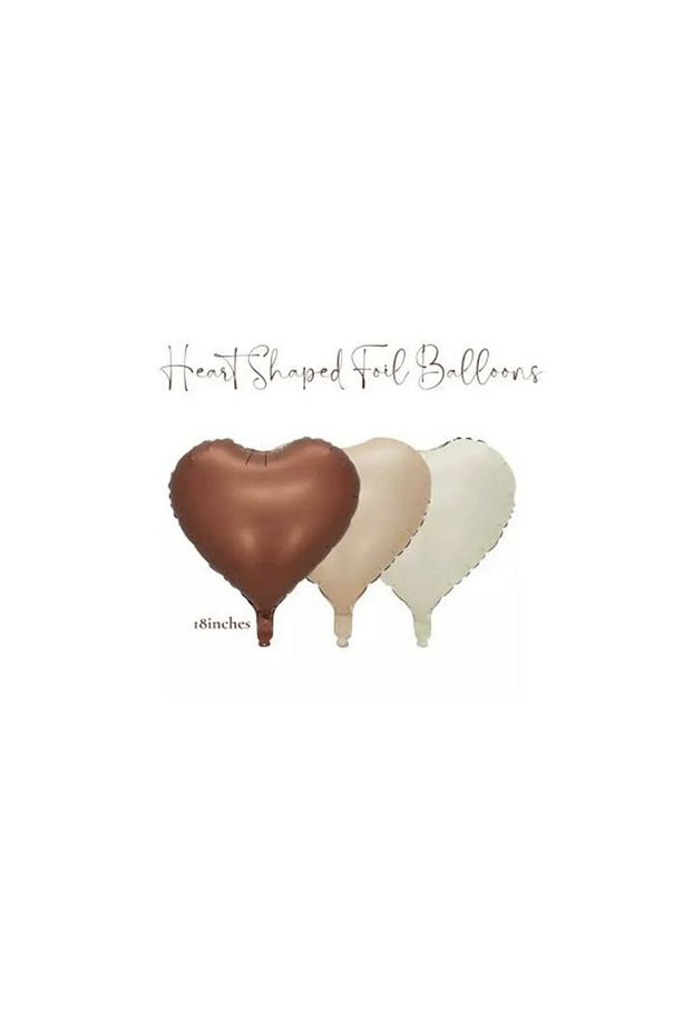 Kahve Retro Stin Renkler Balon Demeti 3 lü kalp - 2