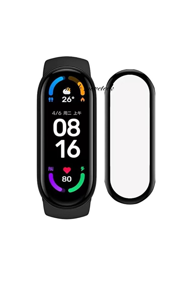 Xiaomi Mi Band 8 أغطية كاملة ثلاثية الأبعاد ذات حافة ناعمة منحنية وواقي شاشة زجاجي