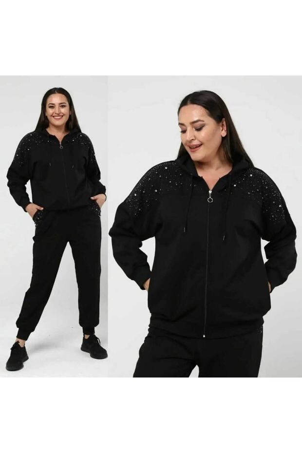 Women's Tracksuit Set with Crystal Stone