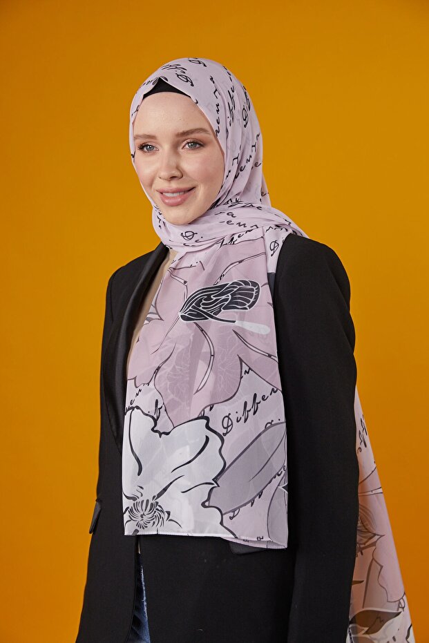 LOTUS PATTERNED SHAL - POWDER - 1