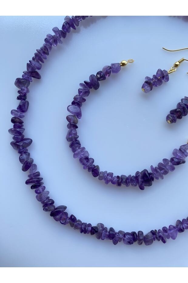 Ametist Kırıktaş Doğal Taş Set - 2