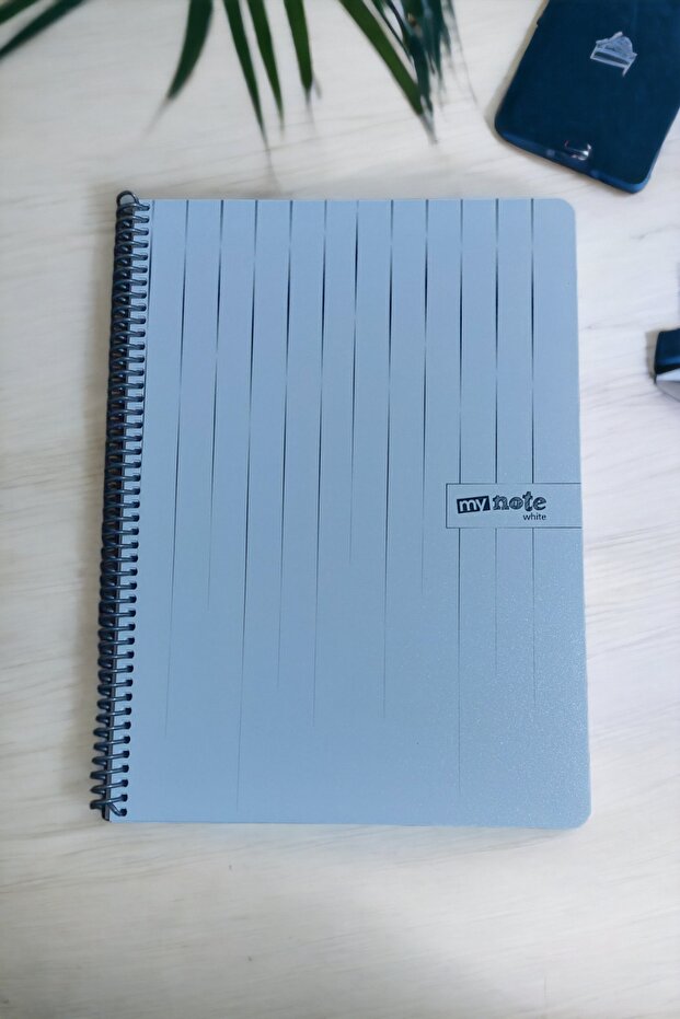 A4 WHITE COVER STRIPED NOTEBOOK 80 LEAVES WIRE PLASTIC COVER