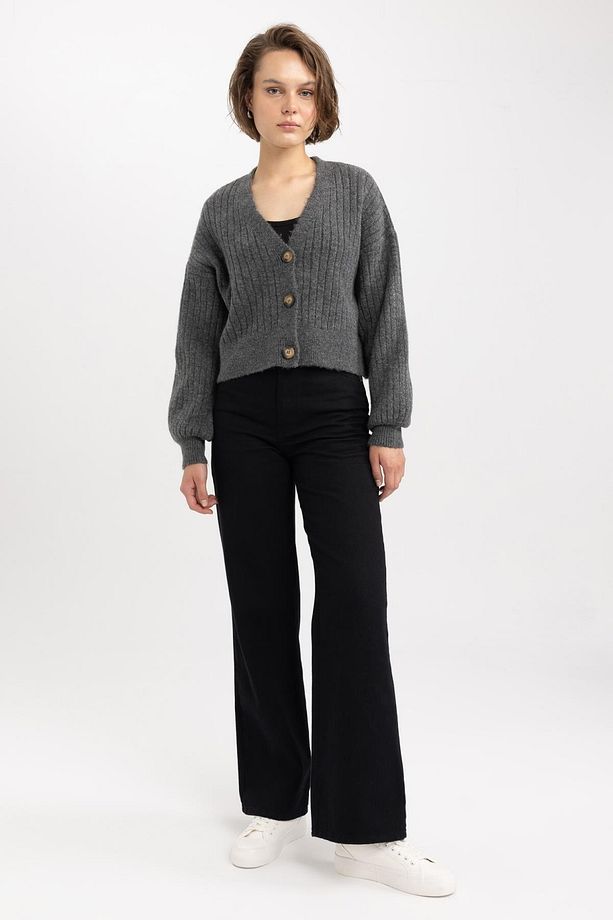 Regular Fit V Yaka Triko Hırka R1389az23wn - 2