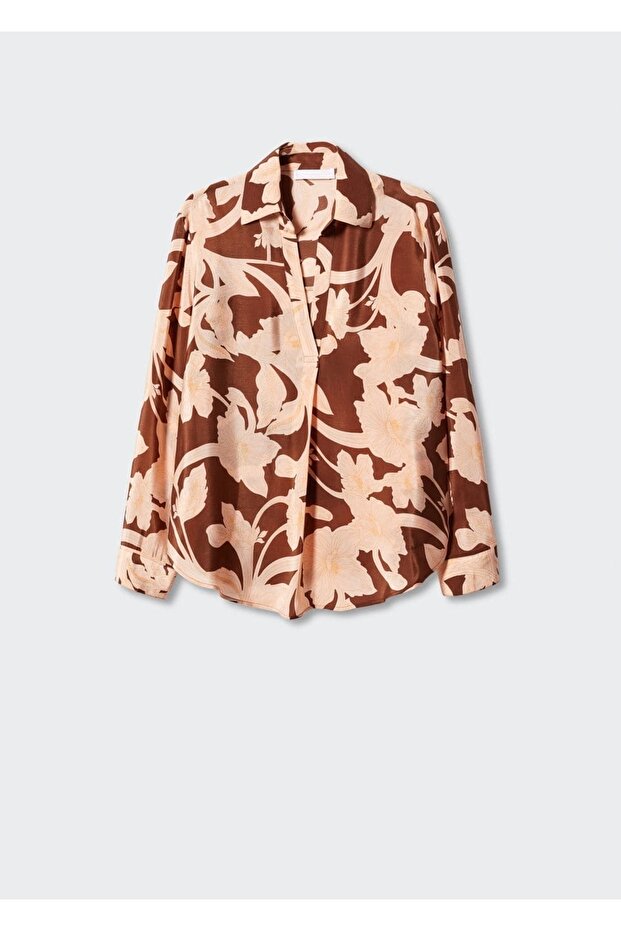 Desenli Saten Bluz - 3