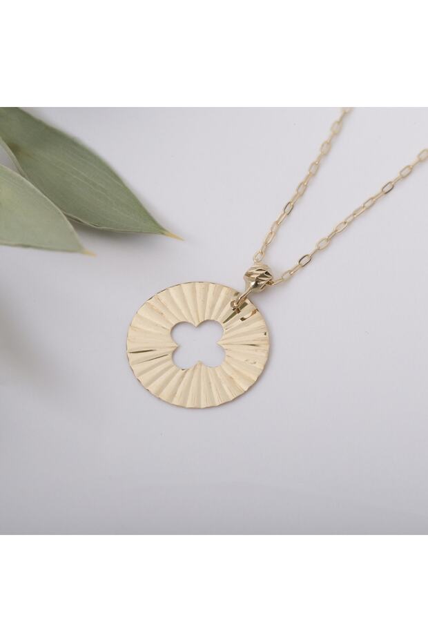 14 Ayar Yonca Kolye - 6