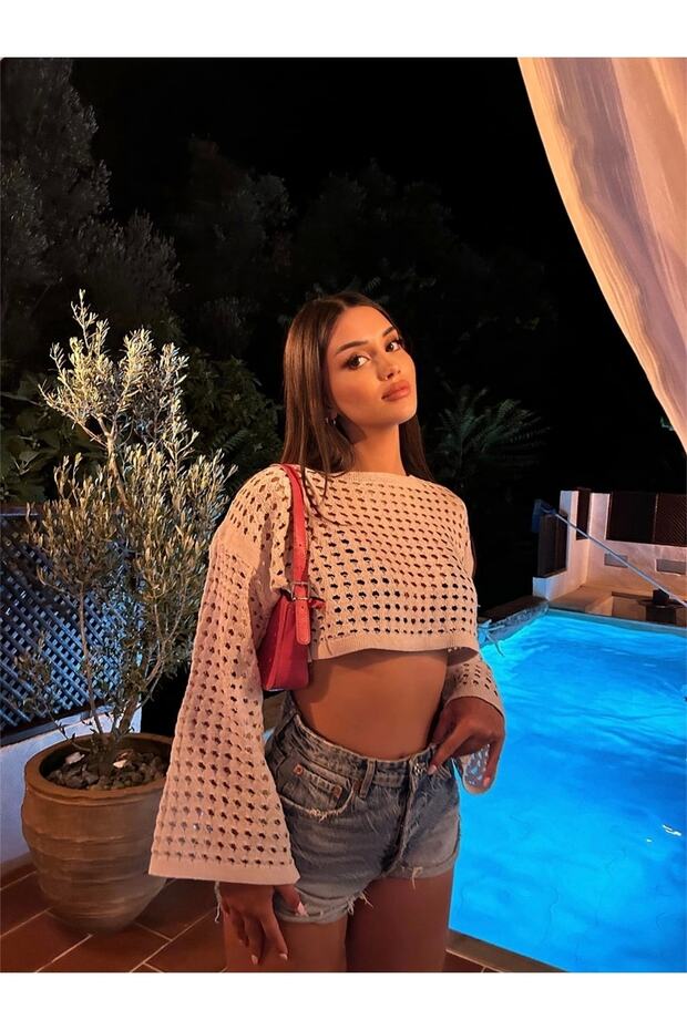 Ajurlu Triko Crop - 8