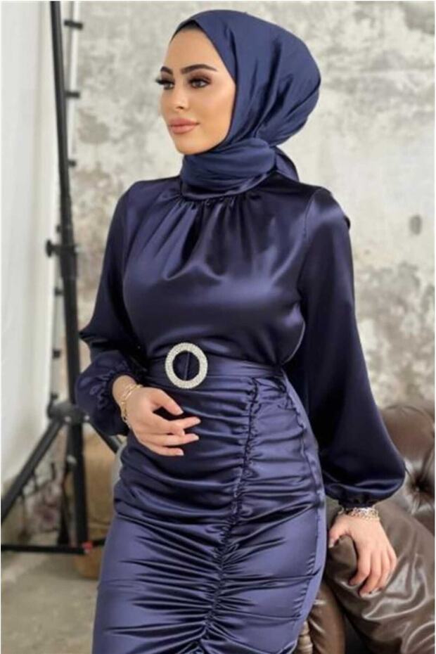 Balık model saten abiye - 2