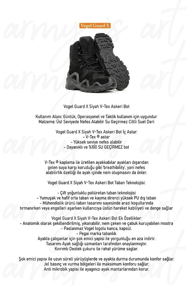 Guard X Siyah V-TEX Askeri Bot - 5