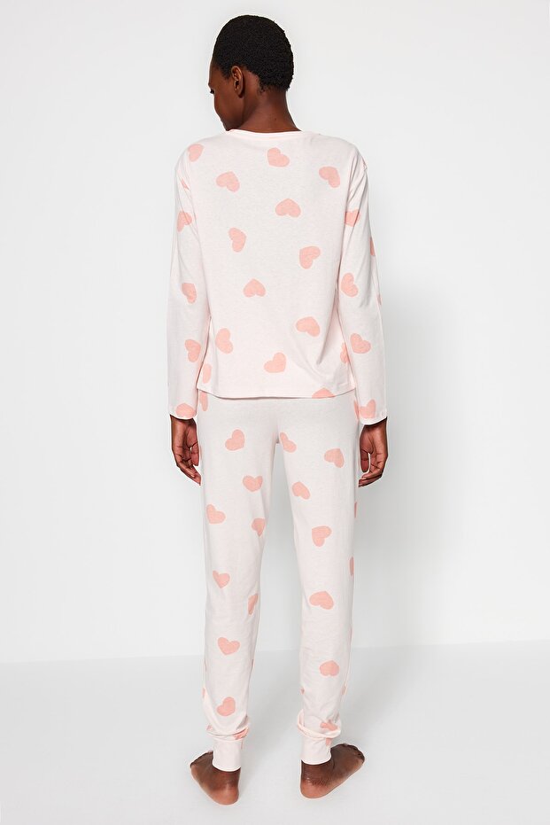 Heart Powder Pajama Set 100% Cotton - THMAW21PT0566 - 8