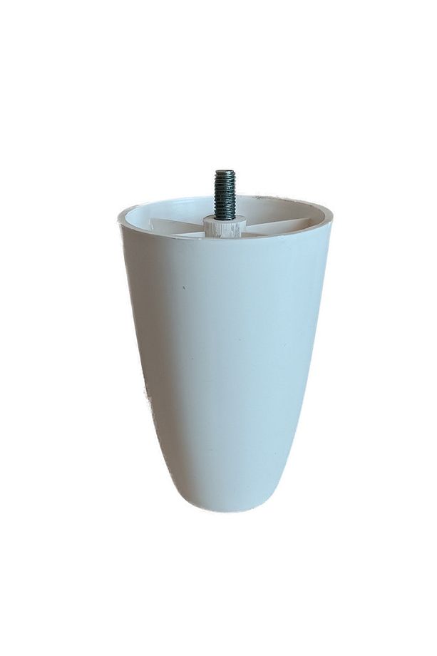 (Vida Ölçüsüne Dikkat) - 12 Cm Armut Plastik Baza Ayağı Koltuk - Kanepe Ayağı 8 Adet Beyaz M8 Vida - 1