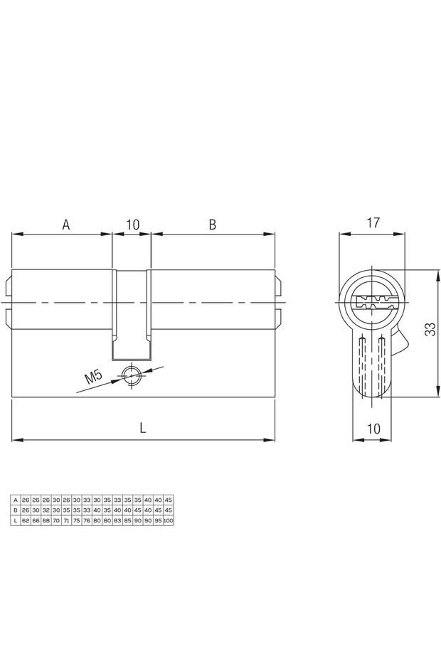 164 BNE ÇELİK KAPI BARELİ SATEN 68MM 5 ANAHTAR - 3