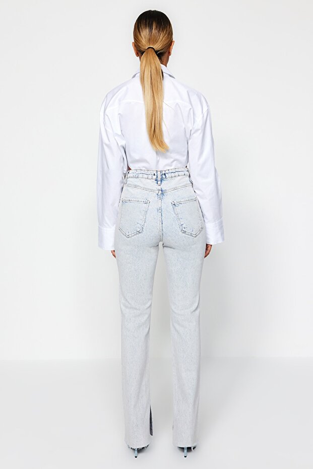 Mavi More Sustainable Yırtmaçlı Az Esnek Yüksek Bel Flare İspanyol Paça Jeans TWOAW22JE0382 - 7