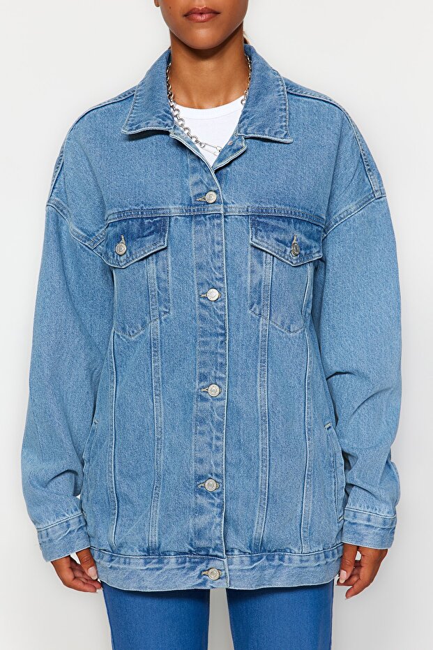 Mavi Oversize Trucker Denim Ceket TWOAW23CE00189 - 3