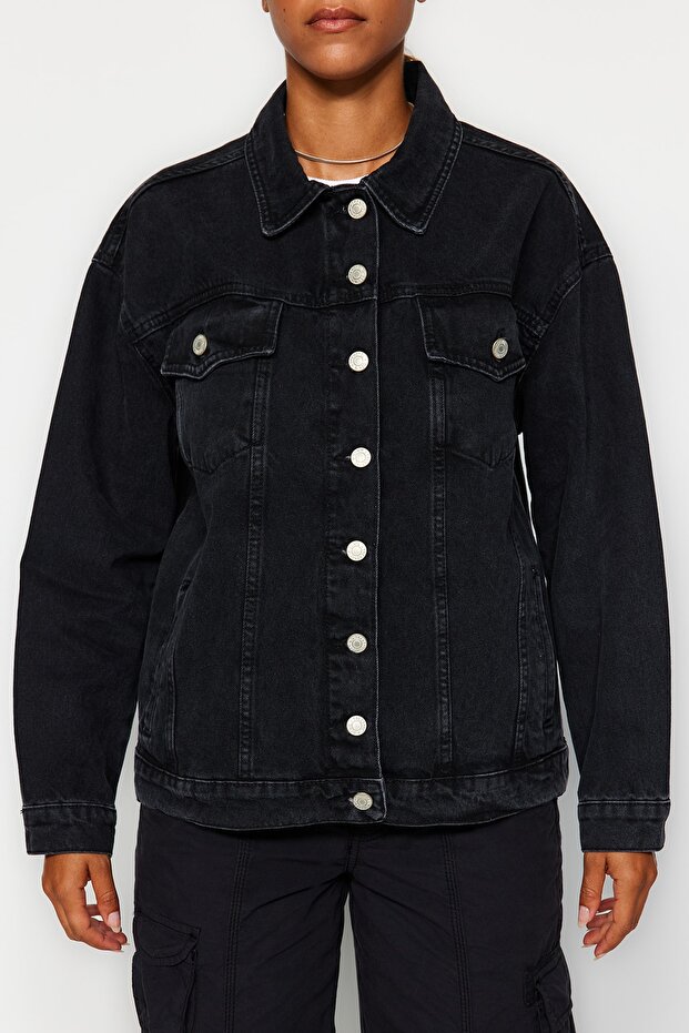 سترة الدنيم الأساسية السوداء TWOSS20CE0038 - 3