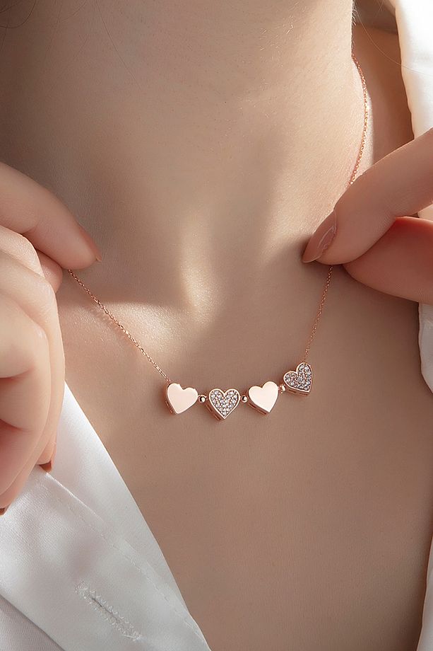 Mıknatıslı Dört Yapraklı Yonca Kolye Rose - 4
