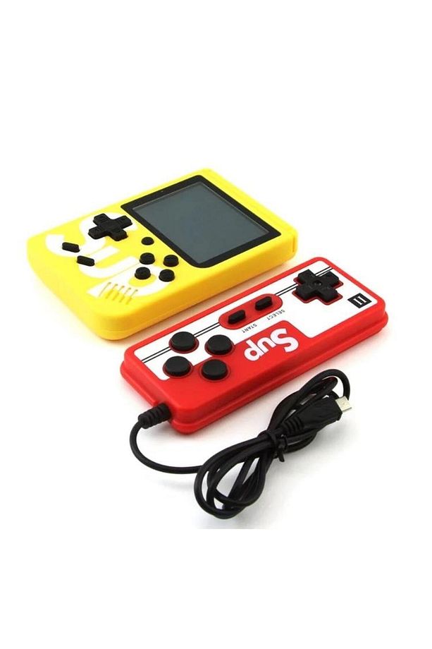 GC-01 Çift Kol 400 Nostalji Oyunlu Mini Atari Sarı - 1