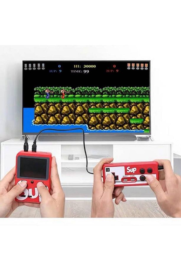 GC-01 Çift Kol 400 Nostalji Oyunlu Mini Atari Sarı - 2
