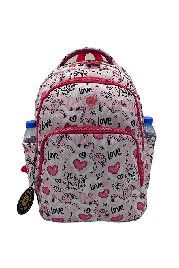 حقيبة ظهر للمدرسة الابتدائية بنمط فلامنغو مقاومة للماء - 3