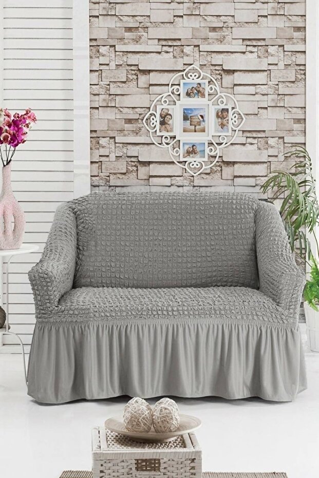 Bürümcük Lycra Flexible Washable (1 Piece) Two-Seat Sofa Cover