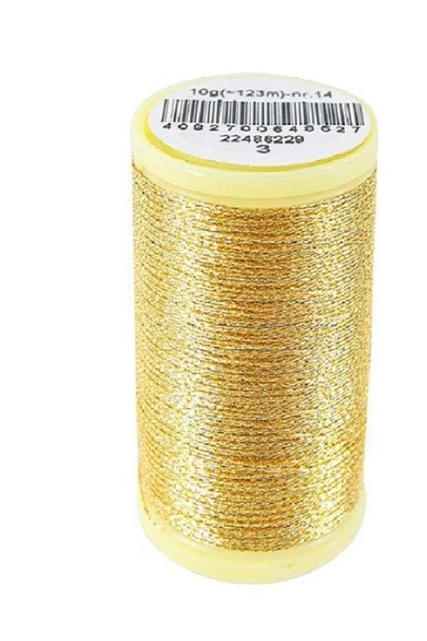 Anchor Anchor 03No Hand Glitter 10 Gram Small Reel - Hand Embroidery Rope Metallic Number 3 Gold Color