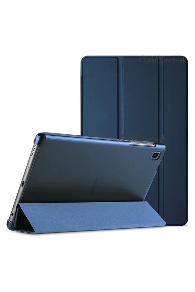 Samsung Galaxy Tab A7 Lite 8.7 Inç Sm-t220 Tablet Kılıfı Akıllı Smart Uyku Modlu Katlanabilir Şeffaf - 1