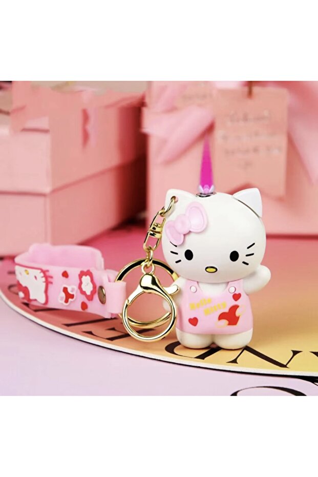 Hello Kitty Şeklinde Anahtarlıklı Pembe Alevli Mini Çakmak Lüx Ürün - 1