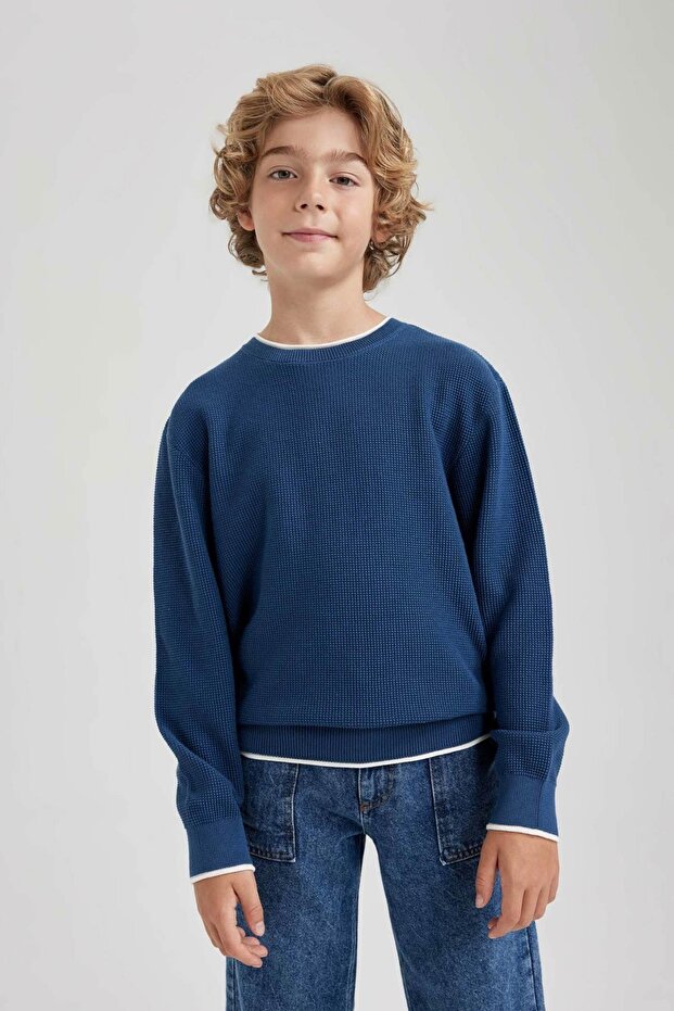 Erkek Çocuk Bisiklet Yaka Triko Kazak U8991a623wn - 4