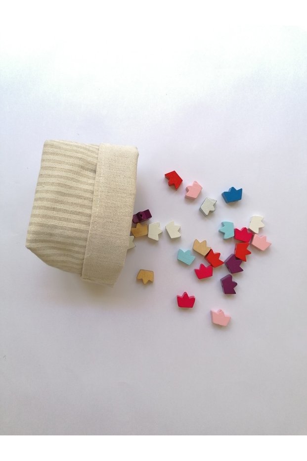 Wooden Pacifier Chain Beads 20 Pieces (WITH CROWN FIGURE)
