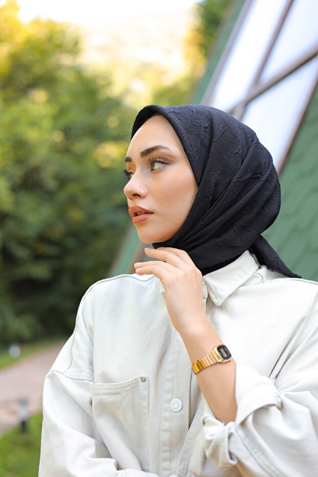 Bambu Eşarp Siyah - 2