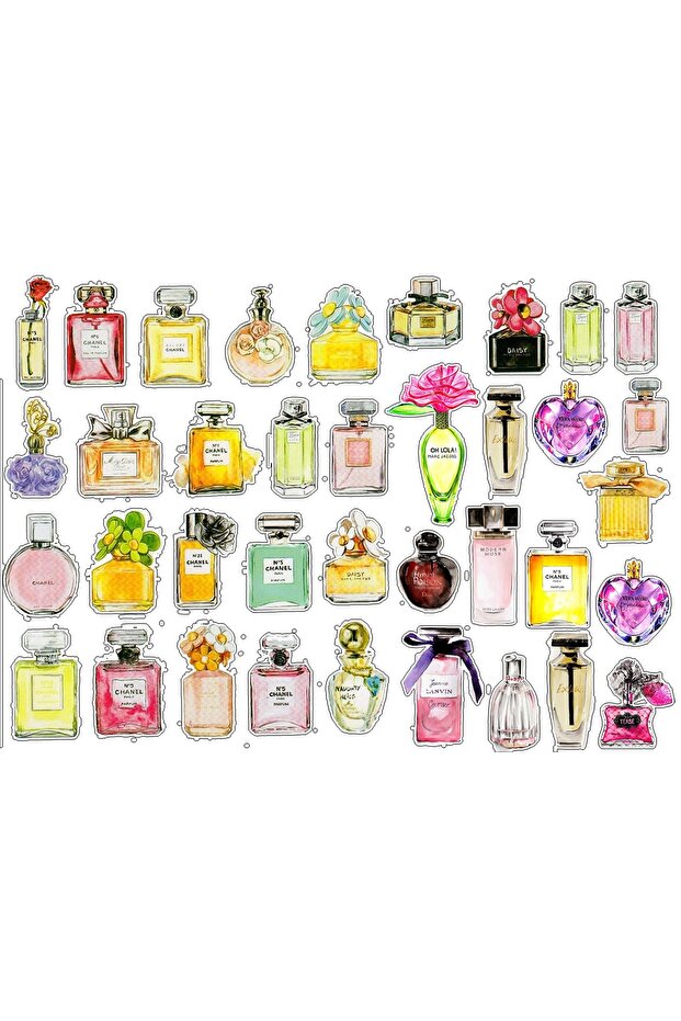 مجموعة ملصقات زجاجات العطر (21x31 سم)
