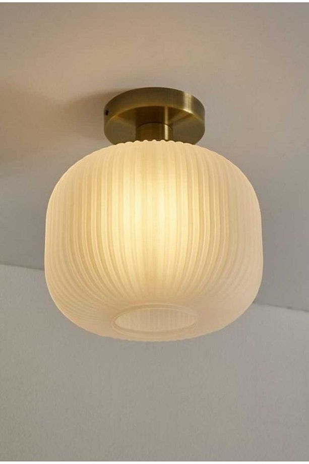 Mylights Rustik Modern Opal Cam Tavan Plofonyer Avize Hol Koridor Yatak Odası Aplik - 1