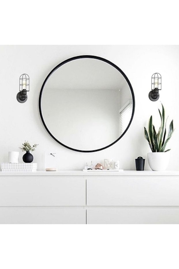 RETRO VINTAGE BLACK CAGE 1XE27 MOVABLE HEAD METAL WALL SCONCE NOTE: PRICE FOR 1 PIECE