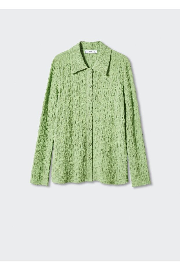 Dokulu Düğmeli Gömlek - 3