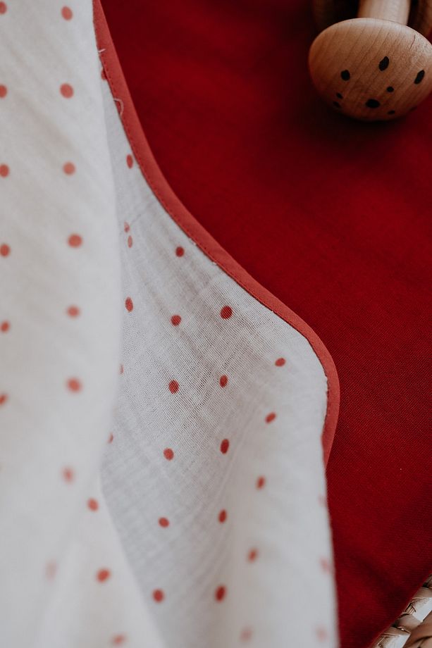 Müslin Örtü | Red Dots - 6