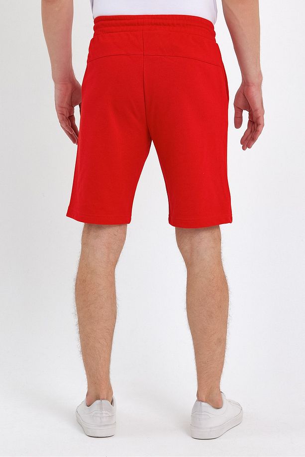 Erkek Kırmızı Standart Fit Normal Kesim Casual Örme Şort - 7