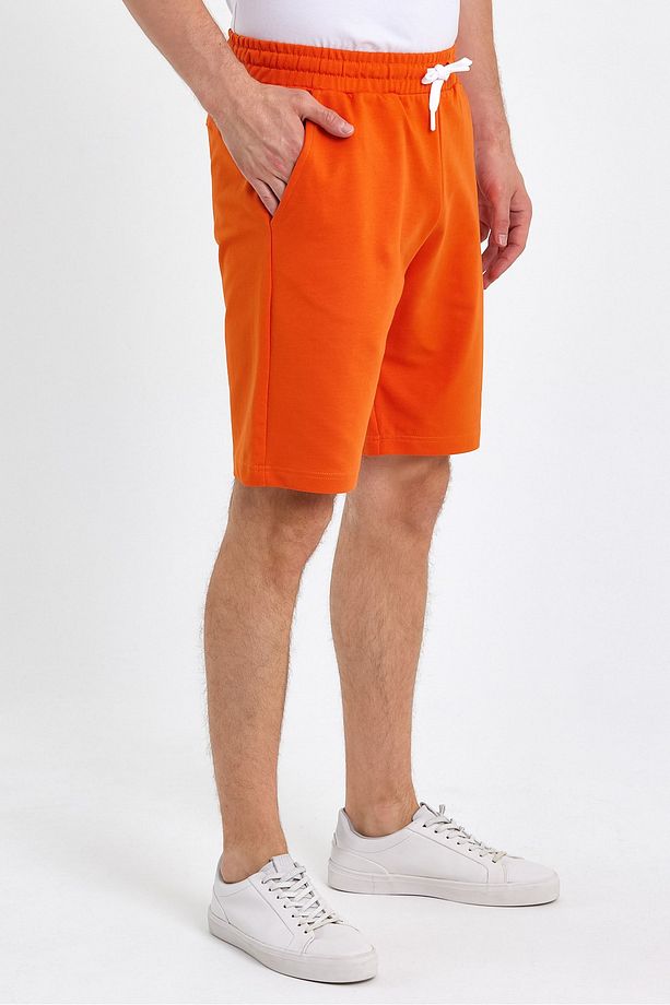 Erkek Turuncu Standart Fit Normal Kesim Casual Örme Şort - 3