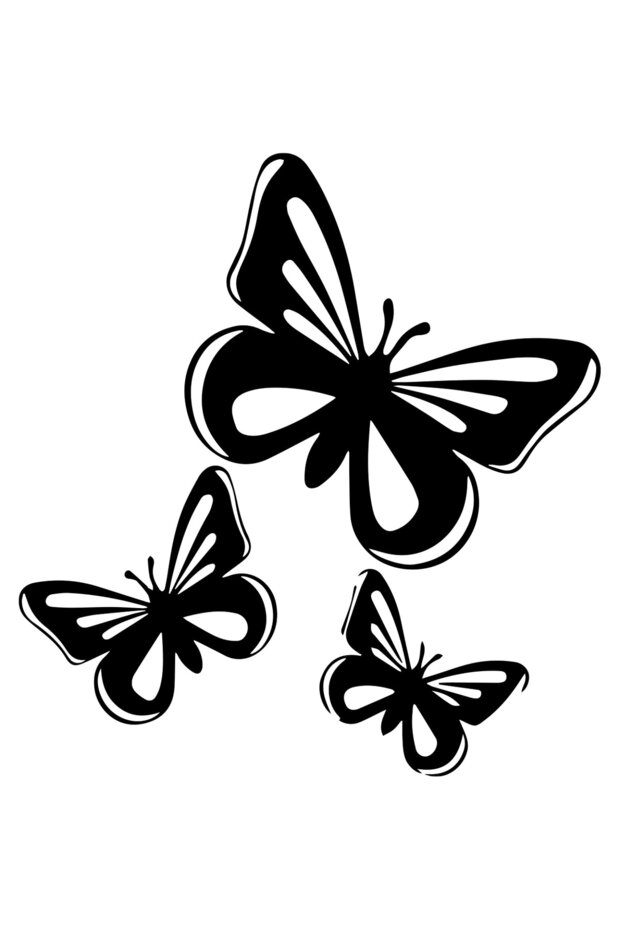 Butterfly Rearview Mirror and Tank Cover Sticker 15x14 cm
