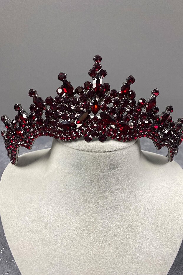 Tokyo Model Bridal Crown Wedding Crown Wedding Crown Burgundy Color