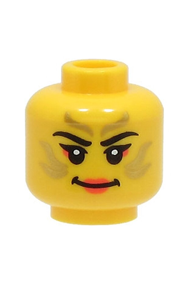 Accessory Moc Custom Minifigure Minifigure Face Gold Line Painted Smiling Woman Yellow Head