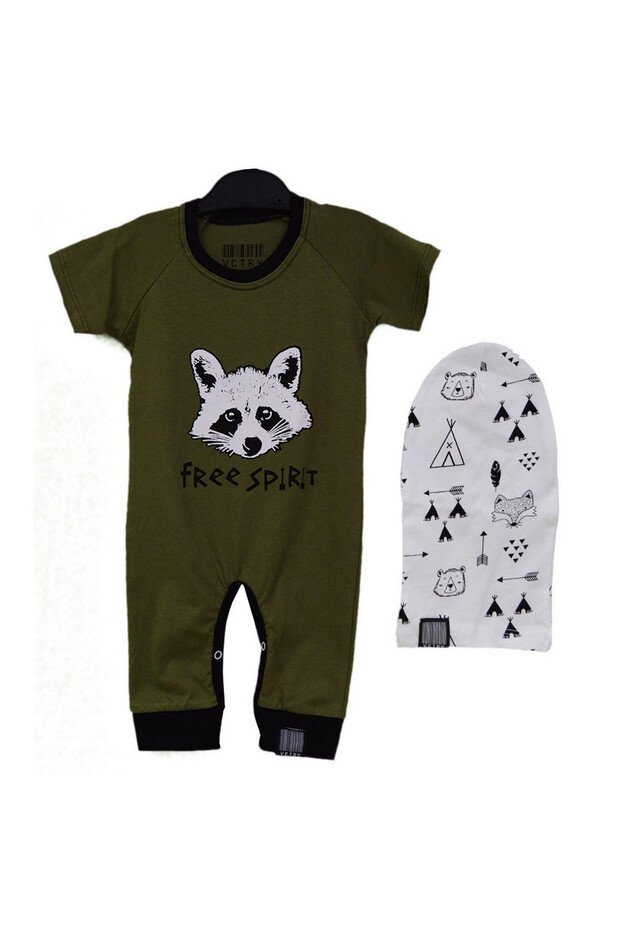 Raccoon Hat Jumpsuit Set 84783