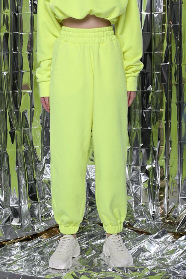 Neon Sarı Eşofman Altı - 2