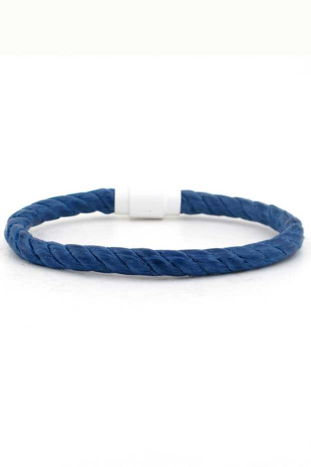 Men's Blue Rope White Magnet Clip Bracelet Bt589