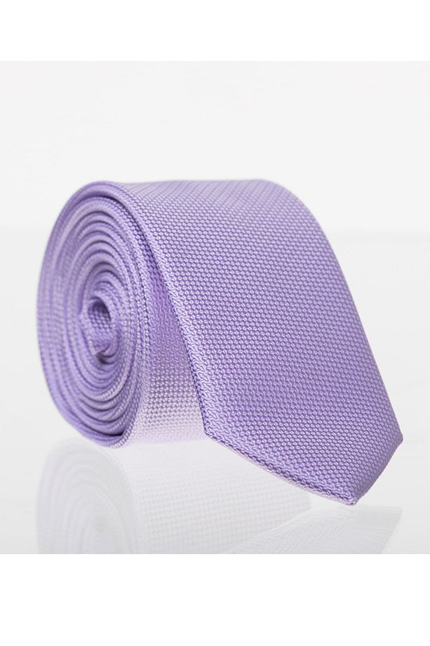 Lila Slim Fit Düz Renk Dokuma Kravat / DDK-17 - 1