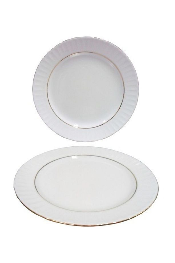 Yaldızlı 12 Adet 25 Cm Düz Tabak - 1
