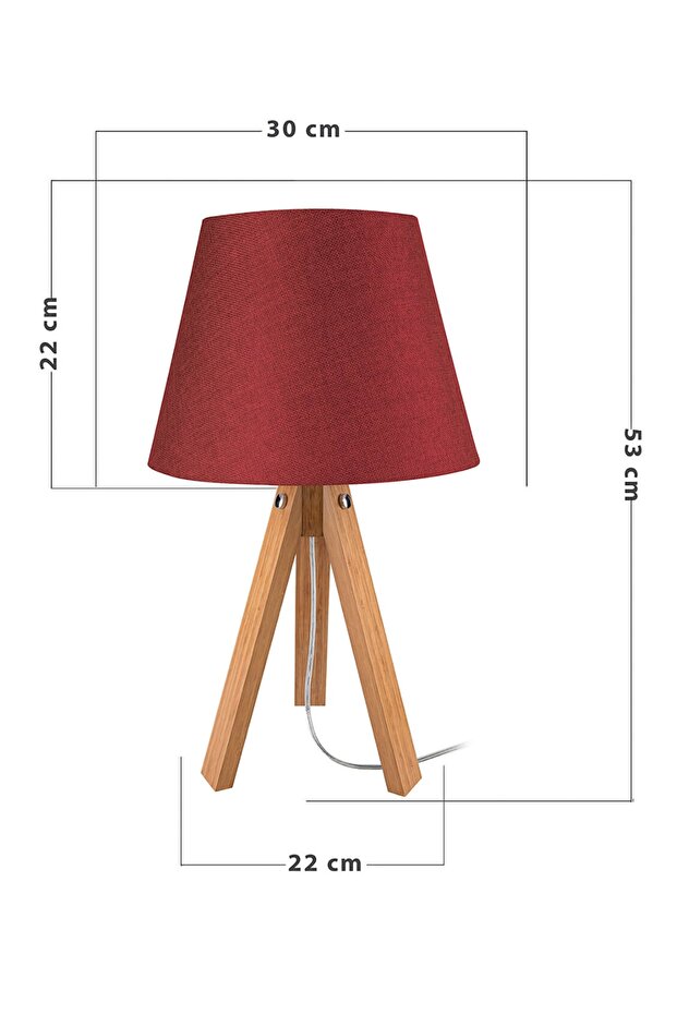 Bambu Ayak Bordo Şapka Deko Abajur - 4