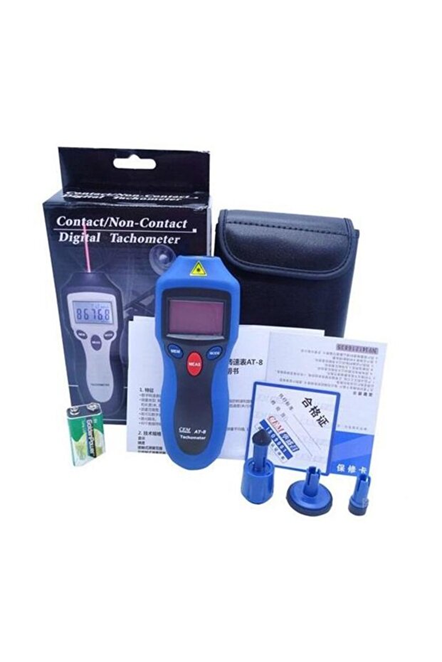 Cem At8 Hem Temaslı Hem Temassız Devir Ölçer Takometre - 3