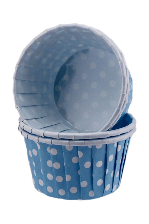 Cupcake Mold Small Size 44*35 mm (50 Pieces) Polka Dot Blue